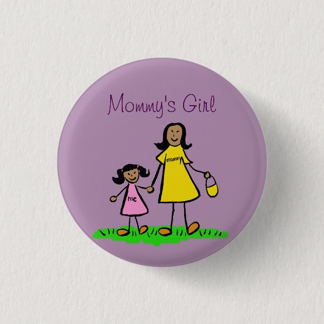 Mamma Girl Family Art Anpassningsbar Pendant Butto Knapp (Framsida)