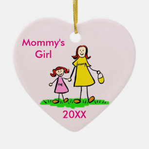 Mamma Girl Family Character Anpassningsbar Ornamen Julgransprydnad Keramik