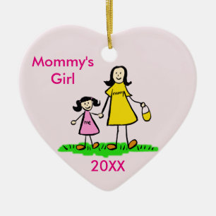 Mamma Girl Family Character Anpassningsbar Ornamen Julgransprydnad Keramik