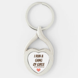 MAMMA GIRL GANG TWISTED HEART SILVERFÄRGAD NYCKELRING