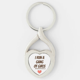 MAMMA GIRL GANG TWISTED HEART SILVERFÄRGAD NYCKELRING