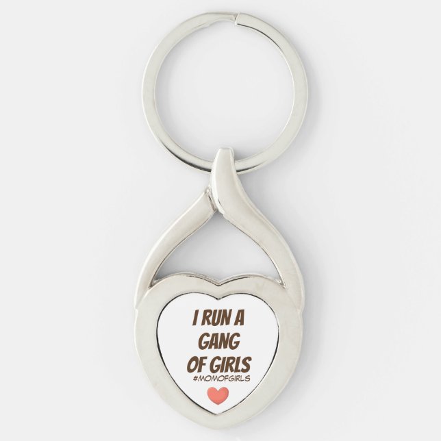MAMMA GIRL GANG TWISTED HEART SILVERFÄRGAD NYCKELRING (Framsidan)