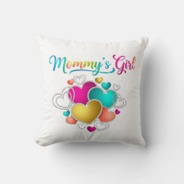 Mamma Girl med Vibrant Hearts Kudde