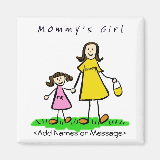 Mamma Girl - Mor & DDotter Brunette Magnet (Framsidan)