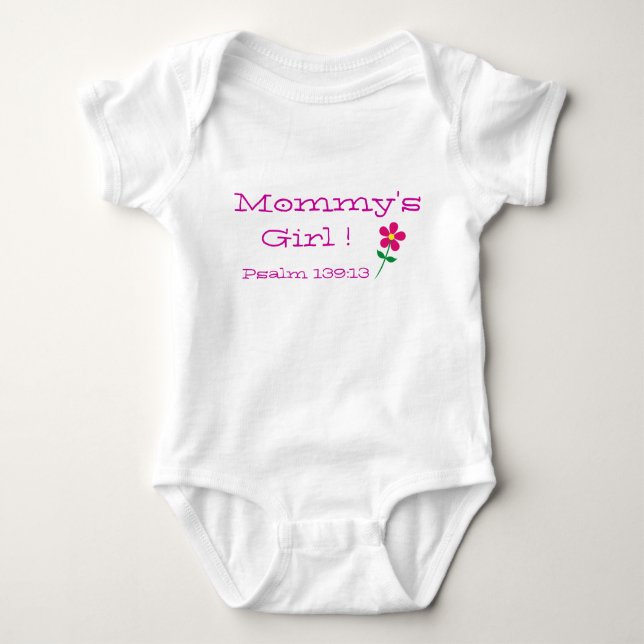 Mamma Girl Psalm 139:19 Samling Baby Bodykostym T Shirt (Framsida)