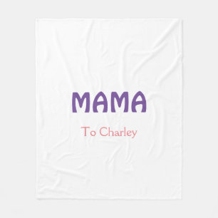 Mamma glad mors retro lila lägg till namn text vin fleecefilt