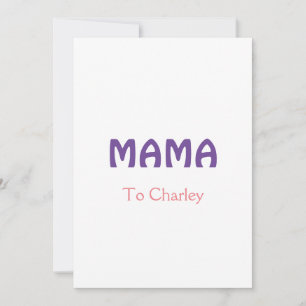 Mamma glad mors retro lila lägg till namn text vin julkort