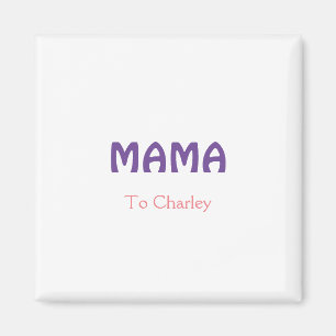 Mamma glad mors retro lila lägg till namn text vin magnet