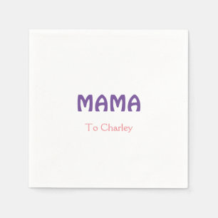 Mamma glad mors retro lila lägg till namn text vin pappersservett