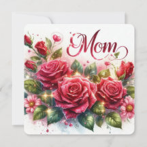 Mamma Gnistrande Röda Rosor