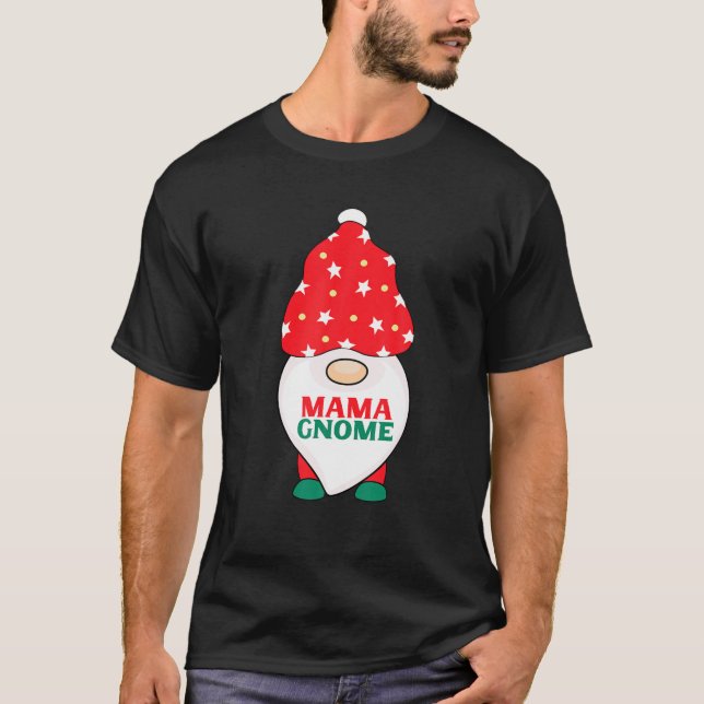 Mamma Gnome Funny Gnomes Matching jul Pajamas T Shirt (Framsida)