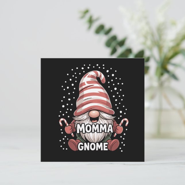 Mamma Gnome jul pyjamas matchande familjegrupp Julkort (Stående Fram)