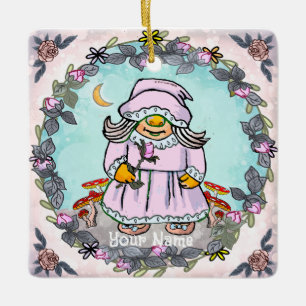 Mamma gnome julgransprydnad keramik