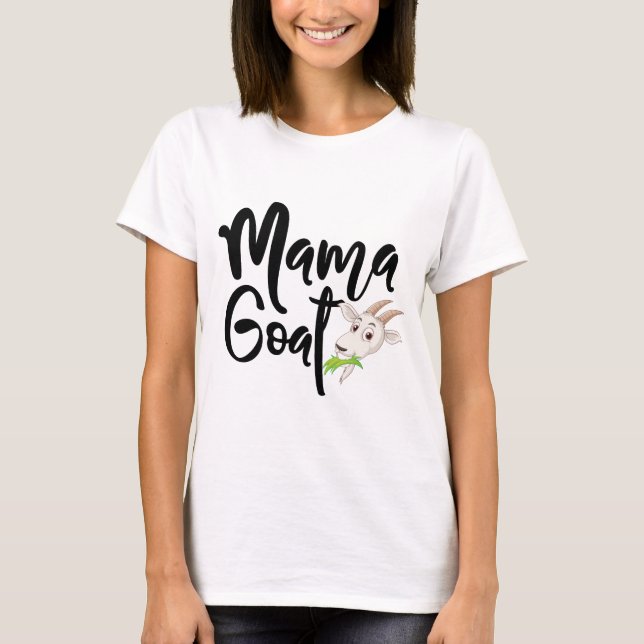 Mamma Goat Women's Shirt - Cute Farm Animal Lover T Shirt (Framsida)