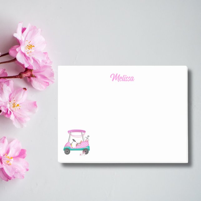Mamma Golfare Rosa Prickig Vagn Namn Post-it Block (Skapare uppladdad)