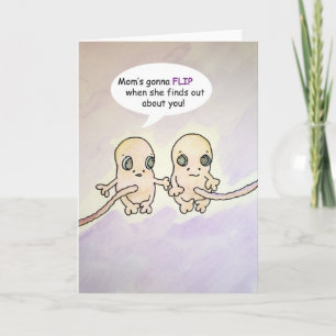 "Mamma Gonna Flip" Fetus Humor Card Kort