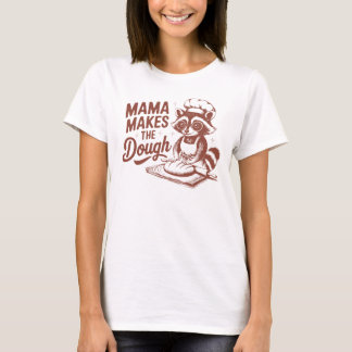Mamma gör Dough-klotet Raccoon Baking T Shirt