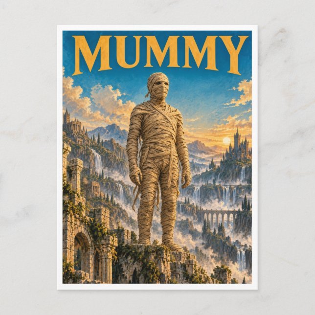 Mamma, gotisk fantasimonster vykort (Framsida)