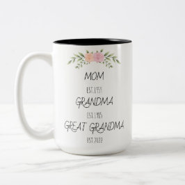 Mamma Grandma Underbar Grandma Est Anpassningsbar  Två-Tonad Mugg