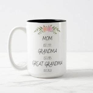 Mamma Grandma Underbar Grandma Est Anpassningsbar  Två-Tonad Mugg