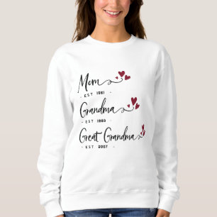 Mamma Grandma Underbar Grandma EST. Åren Personlig T Shirt