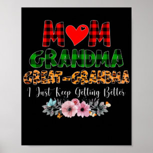 Mamma Grandma Underbar Grandma Get Better plaid Poster
