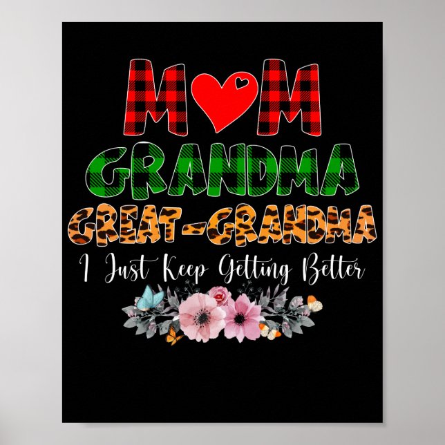 Mamma Grandma Underbar Grandma Get Better plaid Poster (Framsidan)