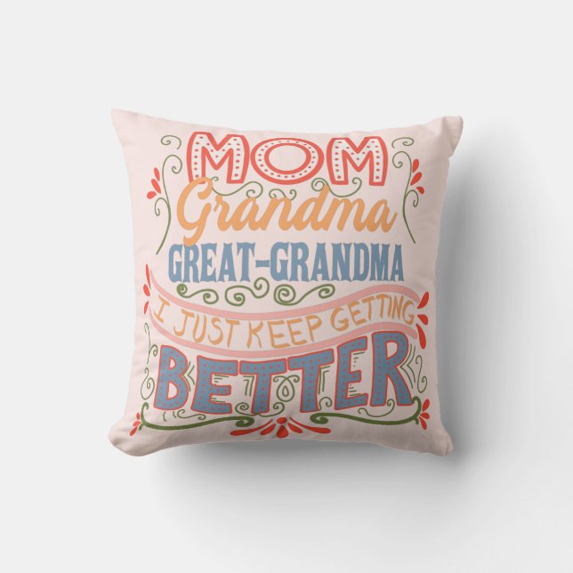 Mamma Grandma Underbar-Grandma I Behålla att bli b Kudde (Framsida)