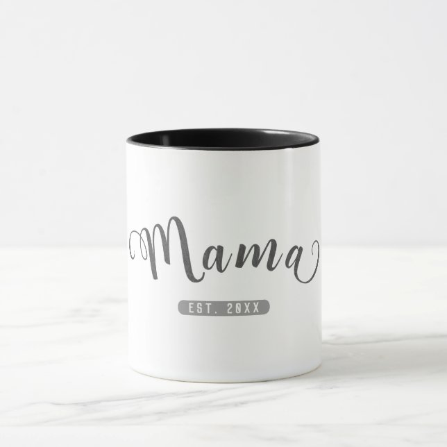 MAMMA Grått Leather Est. Etablerad grafik Mugg (Center)