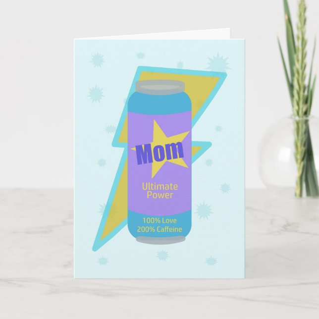 Mamma Grattis på födelsedagen Energigivande Kraft  Kort (Framsida)