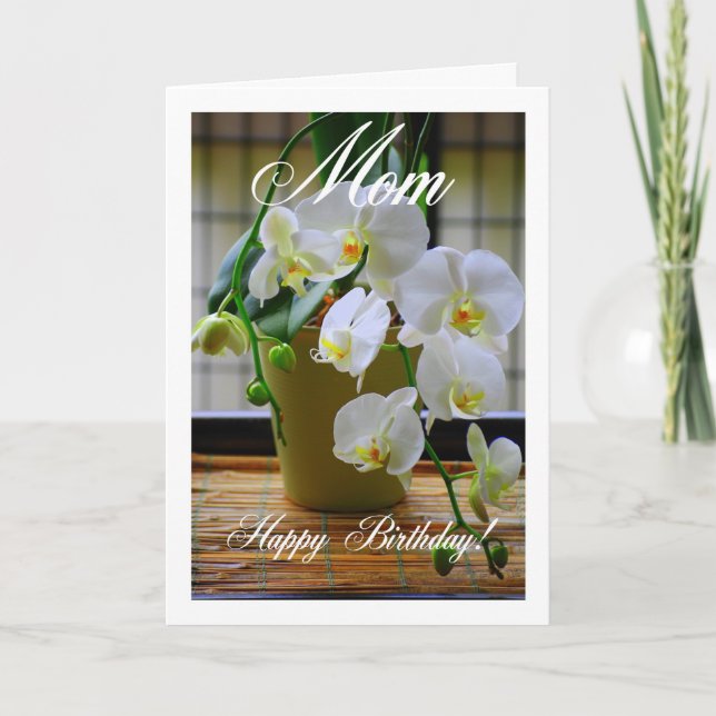 Mamma, Grattis på födelsedagen, vitrokort Kort (Framsida)