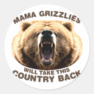 Mamma Grizzlies Runt Klistermärke