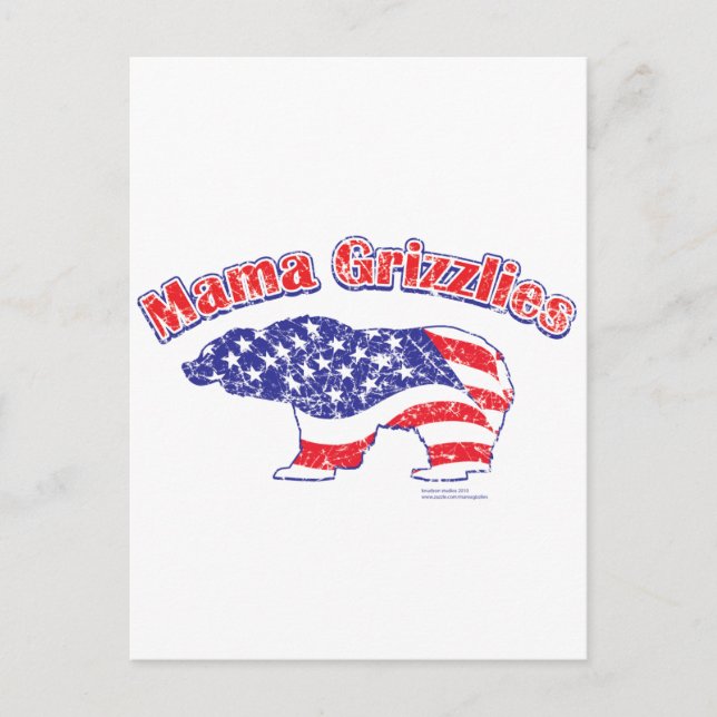 Mamma-Grizzly-Besvärjad Vykort (Framsida)