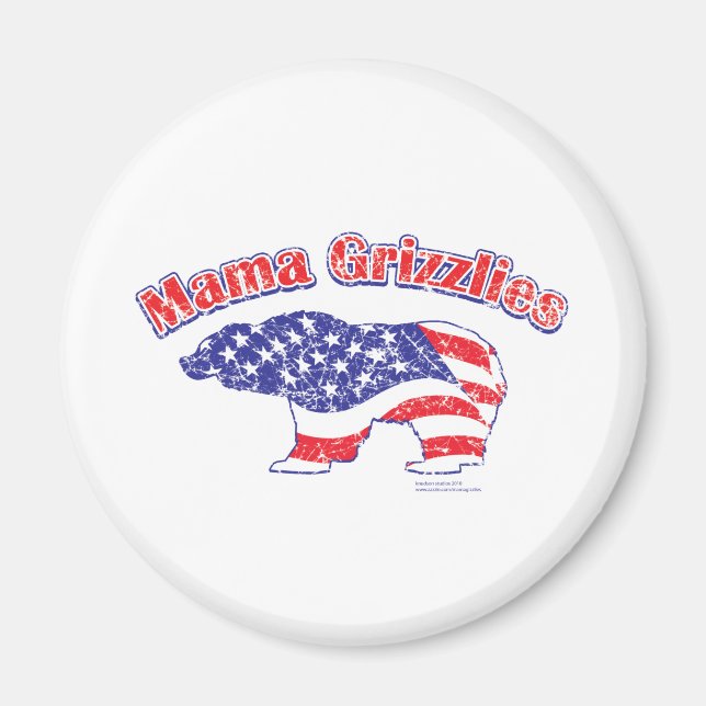 Mamma-Grizzly-Distress Magnet (Framsidan)