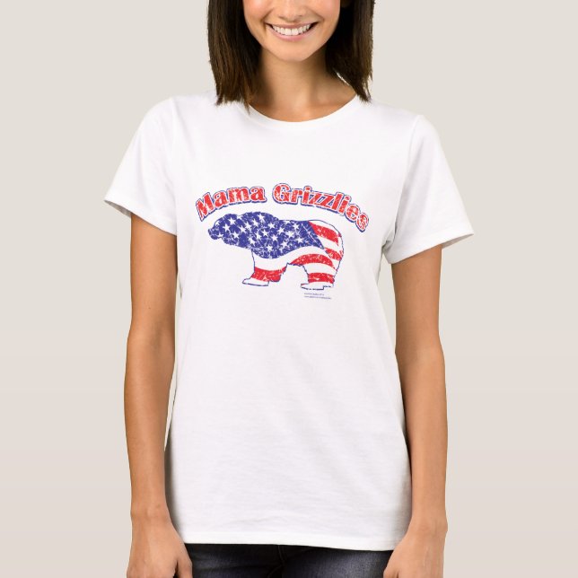 Mamma-Grizzly-Distress T Shirt (Framsida)