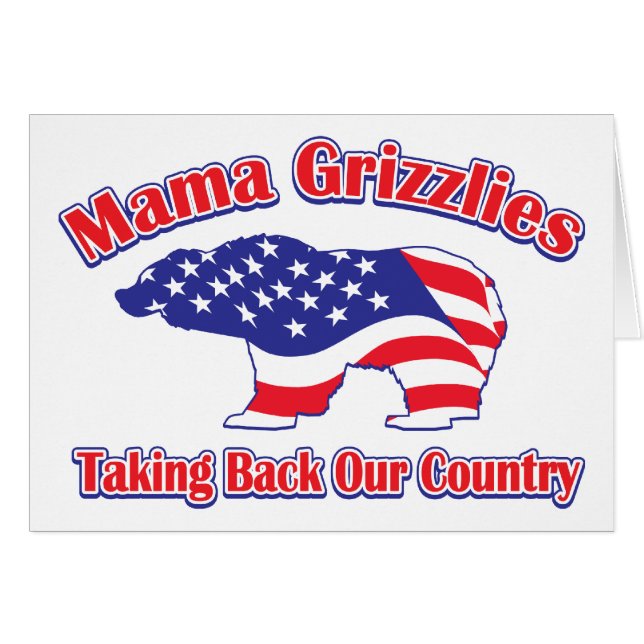 Mamma-Grizzly Hälsningskort (Framsidan Horizontal)