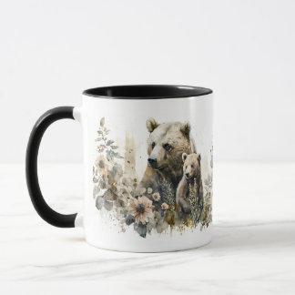 Mamma Grizzly och unge-mugg Mugg