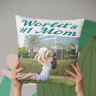 Mamma grönt-foto kudde