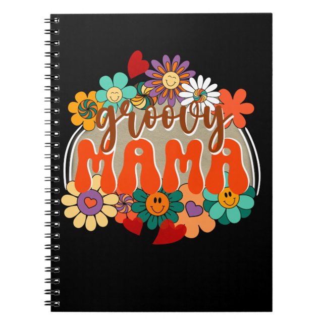 Mamma Groovy Blommigt Anteckningsbok (Framsidan)