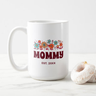 Mamma Groovy Flower Retro Vintage Blommigt Mamma Kaffemugg