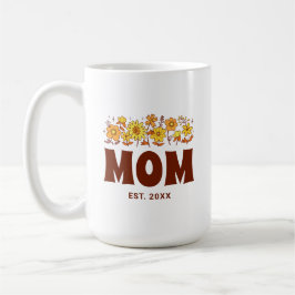 Mamma Groovy Flower Vintage Blommigt Mors dag Kaffemugg
