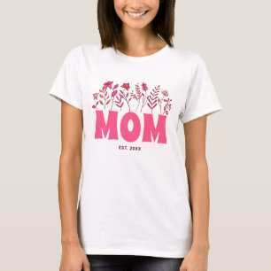 Mamma Groovy Flower Vintage Rosa Blommigt Mors dag T Shirt