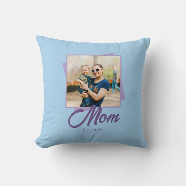 Mamma Grundad År med Foto Kudde (Framsida)
