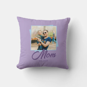 Mamma Grundad År med Foto Kudde