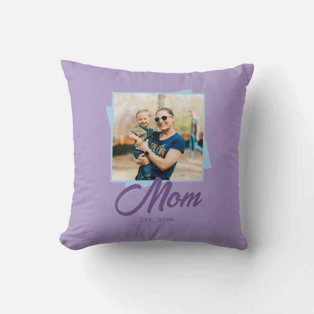 Mamma Grundad År med Foto Kudde (Framsida)
