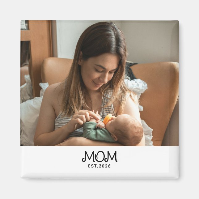 Mamma Grundad Foto Mors Dag Magnet (Framsidan)