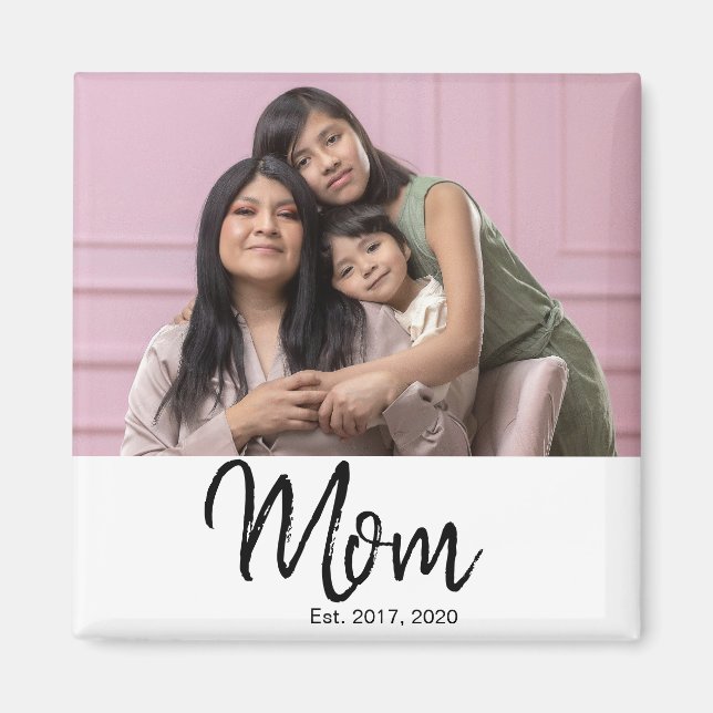 Mamma Grundad Foto Present Magnet (Framsidan)