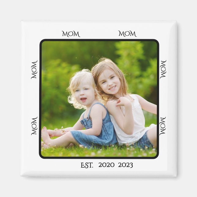 Mamma Grundad Foto Present Magnet (Framsidan)