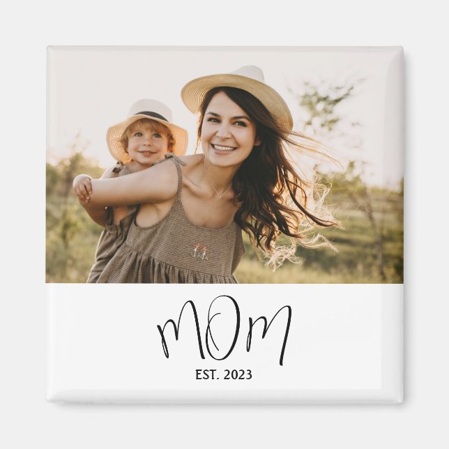 Mamma Grundad Foto Present Magnet (Framsidan)