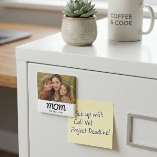 Mamma Grundad Foto Present Magnet